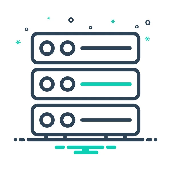 Ícone Cor Mistura Para Datacenter — Vetor de Stock