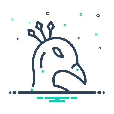  Tavus kuşu hayvanlar için mix renk simgesi