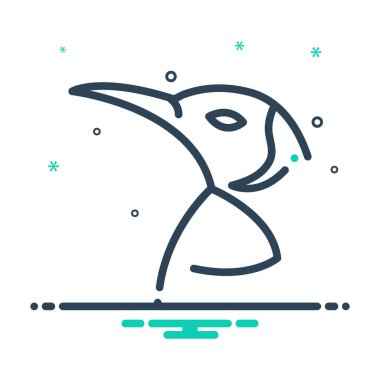  Penguen kuş için mix renk simgesi