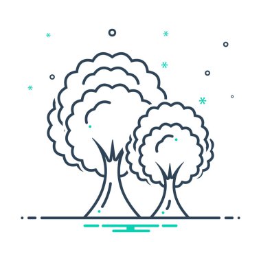  Mix renk simgesi ağaçlar için