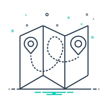  Mix renk simgesi Folded harita için 