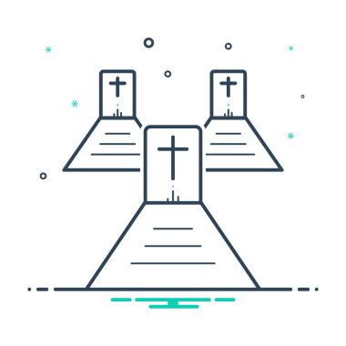  Mezarlık için mix renk simgesi 