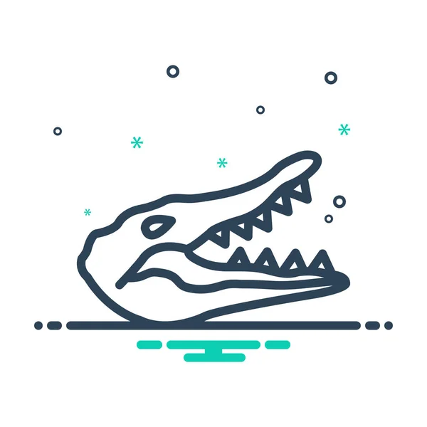 Mix Kleur Pictogram Voor Krokodil Alligator — Stockvector