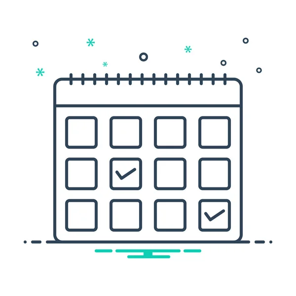 Mix Color Icon Calendar — Stock Photo, Image