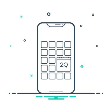  Mix renk simge takvim uygulaması için