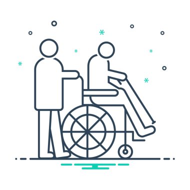  Mix renk simgesi tekerlekli sandalye için 