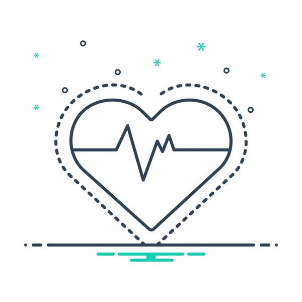 Mix Color Icon Heart Pulse — Stock Vector