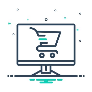 E ticaret alışveriş için Mix renk simgesi