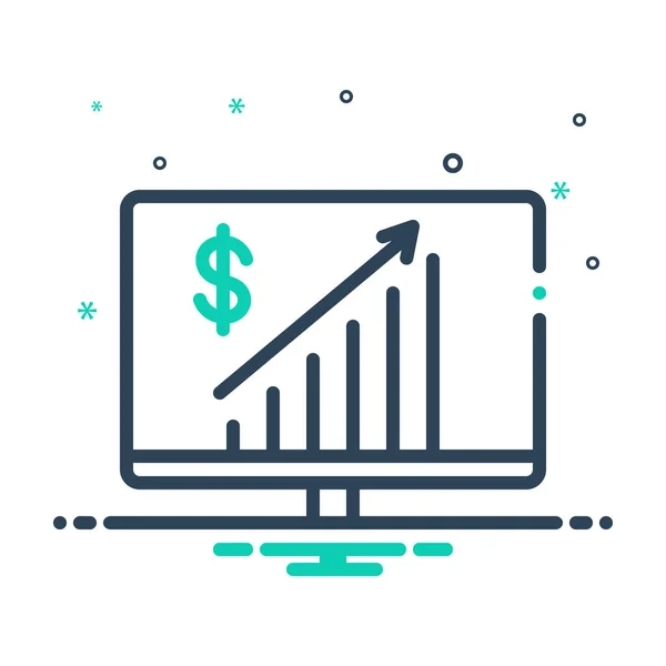 Pictogram Van Kleur Van Mix Voor Business Vooruitgang — Stockvector