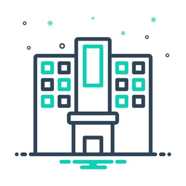 Düz bina için mix renk simgesi 