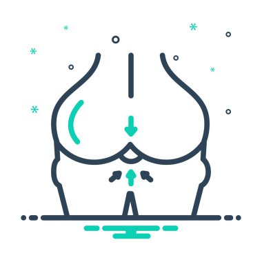 Rektum anüs için mix renk simgesi  