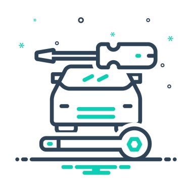 Oto tamir için mix renk simgesi 