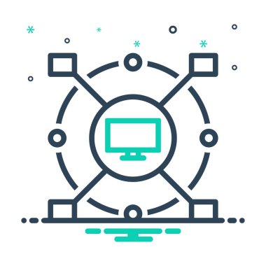 Bilgisayarlı cyber için mix renk simgesi