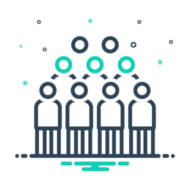 Kalabalık kalabalık için mix renk simgesi