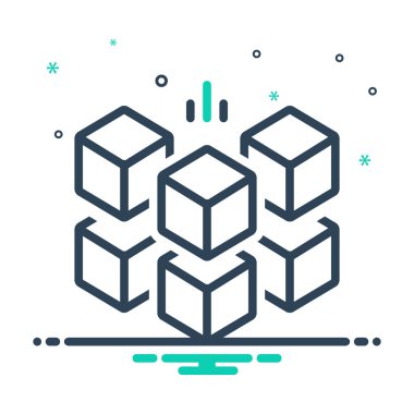 Mix renk simge cubed şekil için