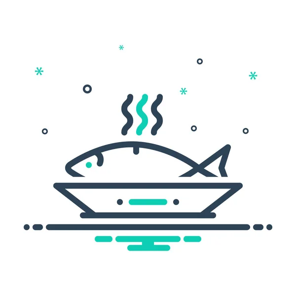 Icono Color Mezcla Para Peces Ceviche — Vector de stock