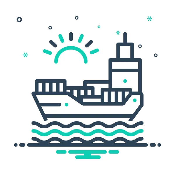 混合颜色图标租船海洋 — 图库矢量图片