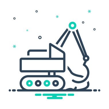 Mix renk simge Hafriyat Ekskavatör