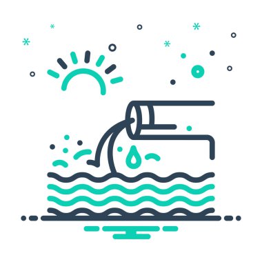 Atık su akışı için mix renk simgesi