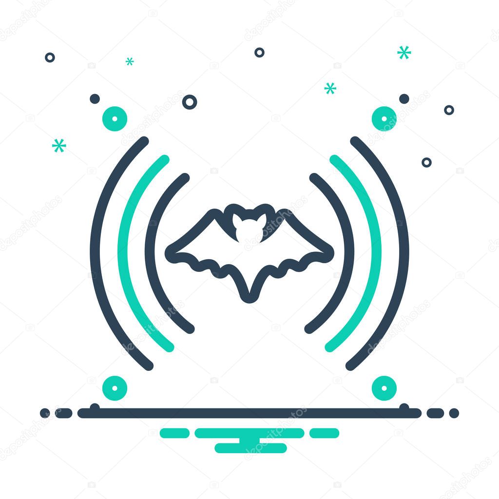 Mix color Icon for echolocation bat