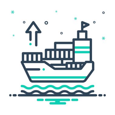 İhracatçı gemi için mix renk simgesi