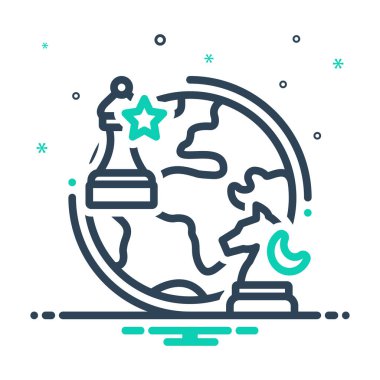  Jeopolitik satranç için mix renk simgesi