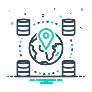  Jeo uzamsal konumları için mix renk simgesi