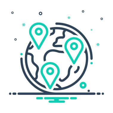  Mix renk simge geotracking mekanlar için