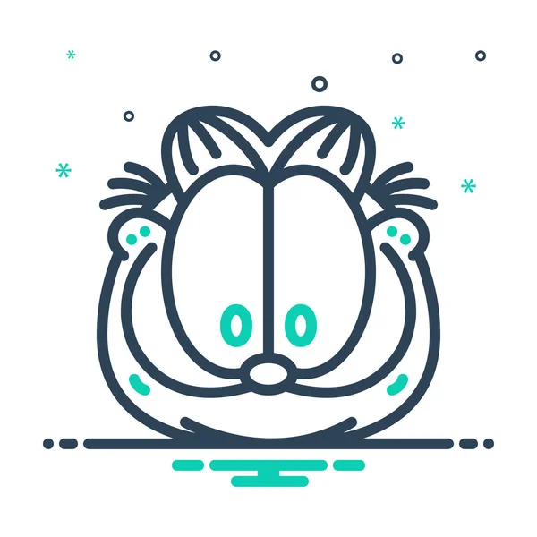 Icono Color Mezcla Para Dibujos Animados Garfield — Vector de stock