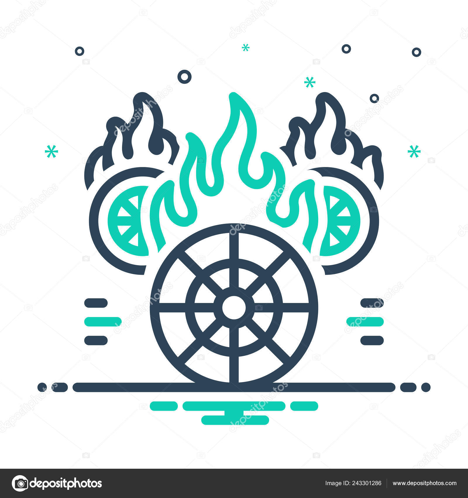 Mix Color Icon Hotwheels Fire Stock Vector C Creativepriyanka
