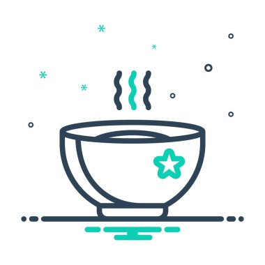  Sıcak çorba sıcak için mix renk simgesi