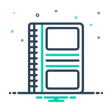  Defter mockup için mix renk simgesi