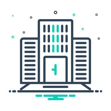 Mix renk simgesi için ofis binası 