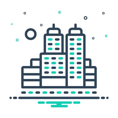 Şehir şehir için mix renk simgesi