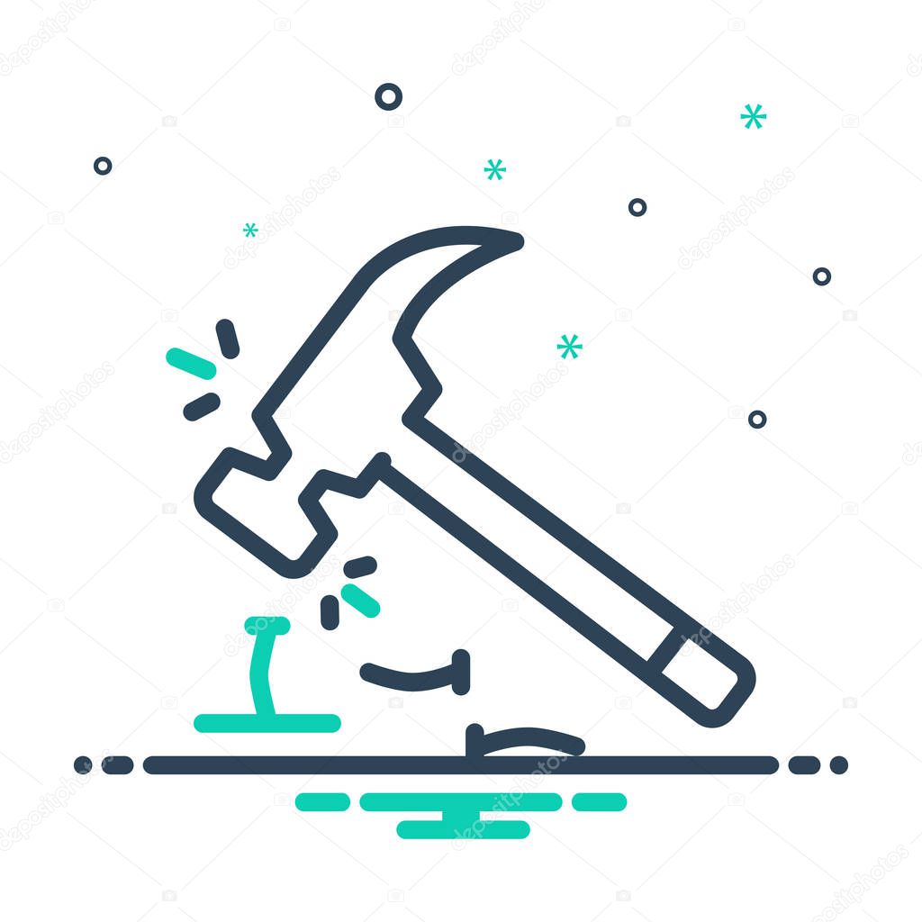  Mix color Icon for inefficient hammer