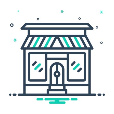 Cafe kahve dükkanı için mix renk simgesi