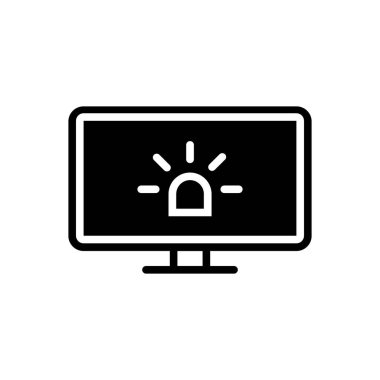 Acil durum katı siyah simgesi