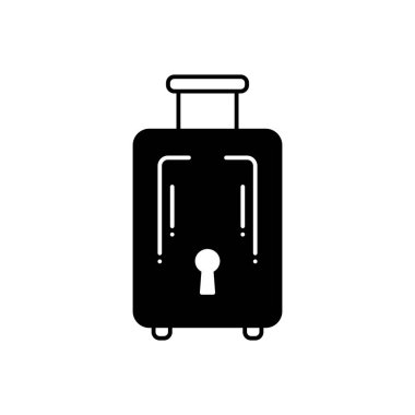Bagaj sigortası için katı siyah simgesi