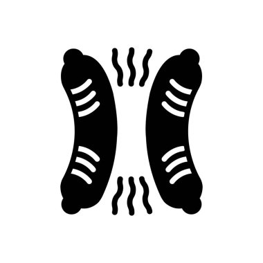 Sosis için katı siyah simgesi