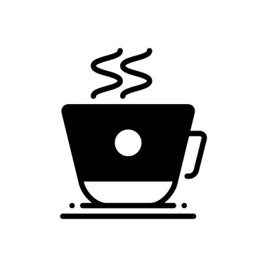 Kahve fincanı katı siyah simgesi