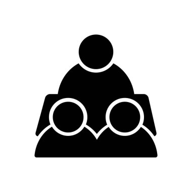 Konferans için katı siyah simgesi