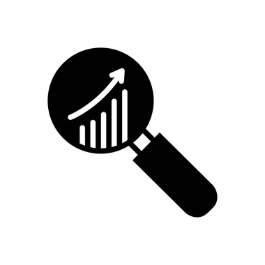 Pazar araştırması için katı siyah simgesi