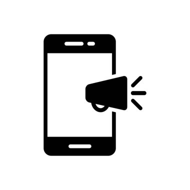 Mobil pazarlama için katı siyah simgesi