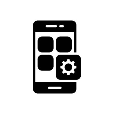 Mobil app için katı siyah simgesi 