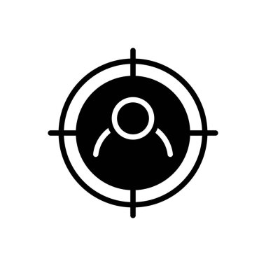 Hedef için düz siyah simgesi