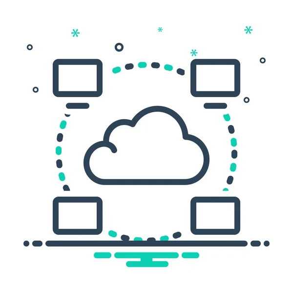 Mix Kleur Pictogram Voor Isp Intranet — Stockvector