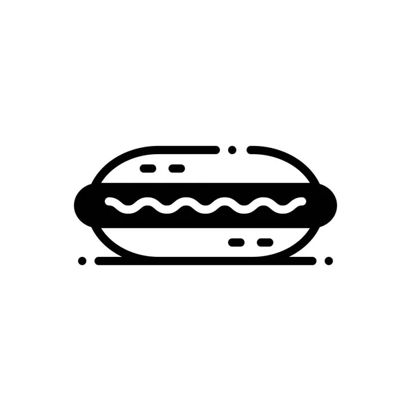 Solid Black Icon Hot Dog — Stock Vector
