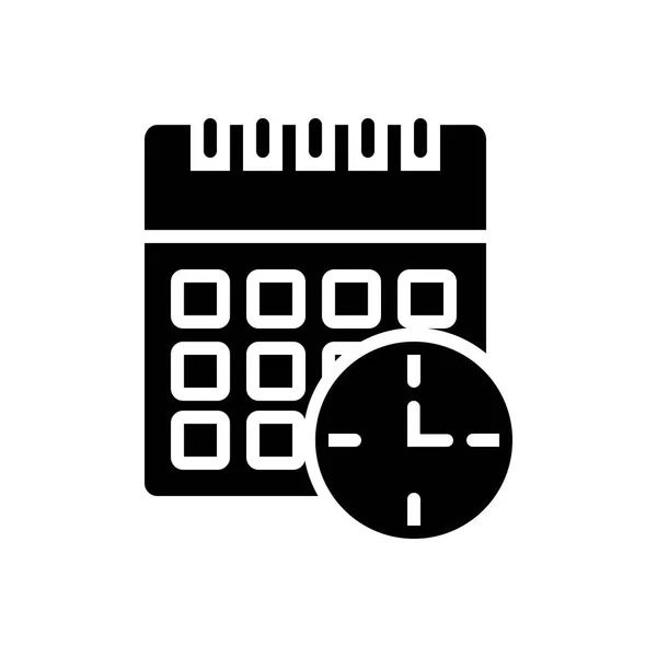 Icône Noire Solide Pour Calendrier Time — Image vectorielle