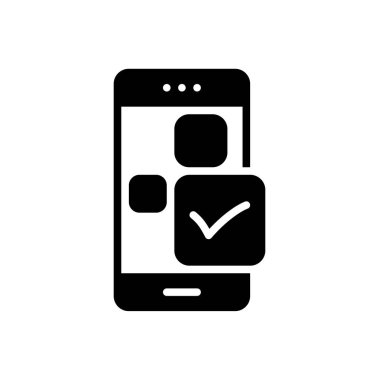 Onay app için katı siyah simgesi 