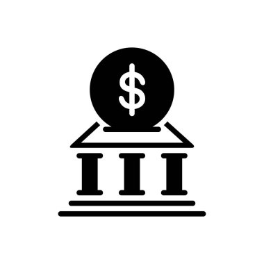 Banka için katı siyah simgesi 